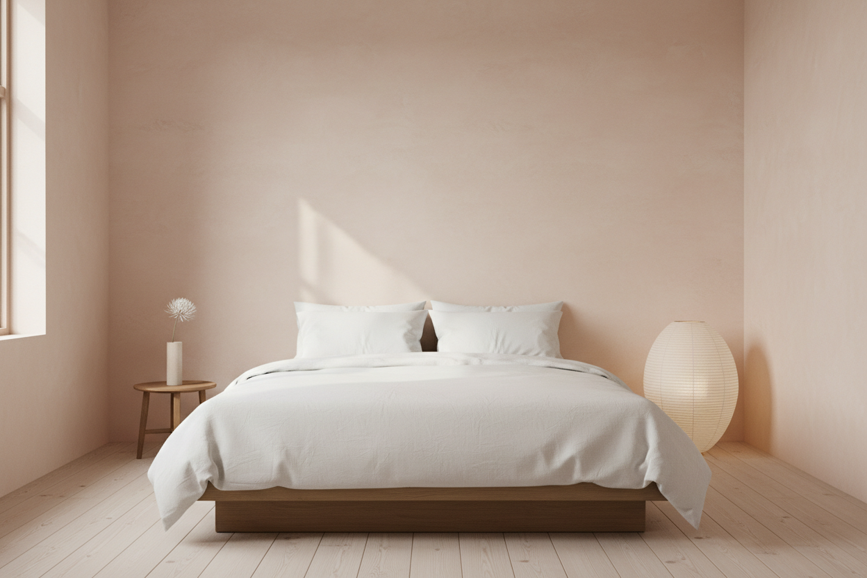 Chambre ocre rouge rosé texturé