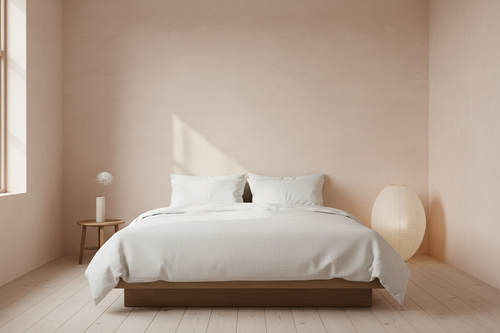 Chambre ocre rouge rosé texturé
